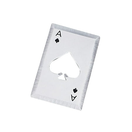 Soda Bottle Opener Stainless Steel Credit Card Size Bottle Opener Poker Playing Card of Spades Soda Beer Bottle Cap Opener Bar Tools Kitchen Gadgets ()