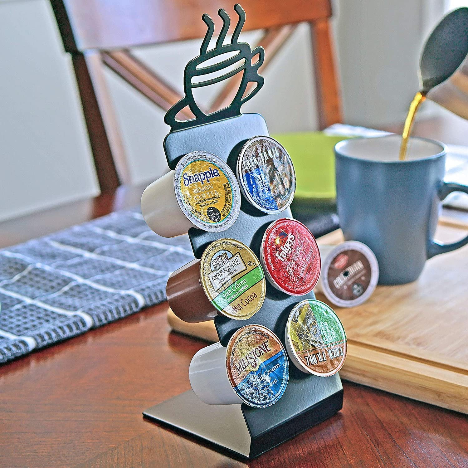 Fairly Odd Novelties Countertop K CUP Display Holder Rack Black Metal Holds 6 Pods One Size Walmart