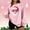 Pink#1, variant on Antqov Fleece Sweatshirts for Women, Christmas Funny Print Crewneck Pullover Long Sleeve Oversized Sweatshirt, Winter Party Stylish Comfy Casual Lightweight Tops