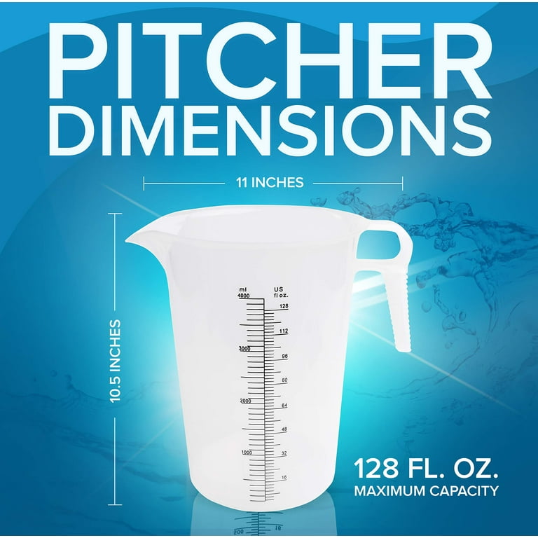 Service Ideas MP128CL Measuring Pitcher, 1 Gallon (128 oz.)