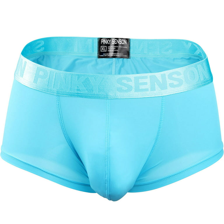 zuwimk Mens Underwear,Mens Underwear Dual Pouch Trunks Separate Pouches  Boxer Briefs Light Blue,M 