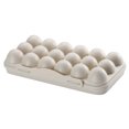thumbnail image 1 of Inteprter Caja de almacenamiento de huevos, soporte de plástico apilable para huevos, organizador de almacenamiento de rejillas con tapa a Organizadores de utensilios de cocina Caqui 18 cuadrícula, 1 of 6