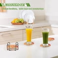 thumbnail image 6 of Yayeee 6 PCS Drink Coasters with Holder Set Woven Absorbent Round Tabletop Hot Pad, Orange Glasses, 6 of 7