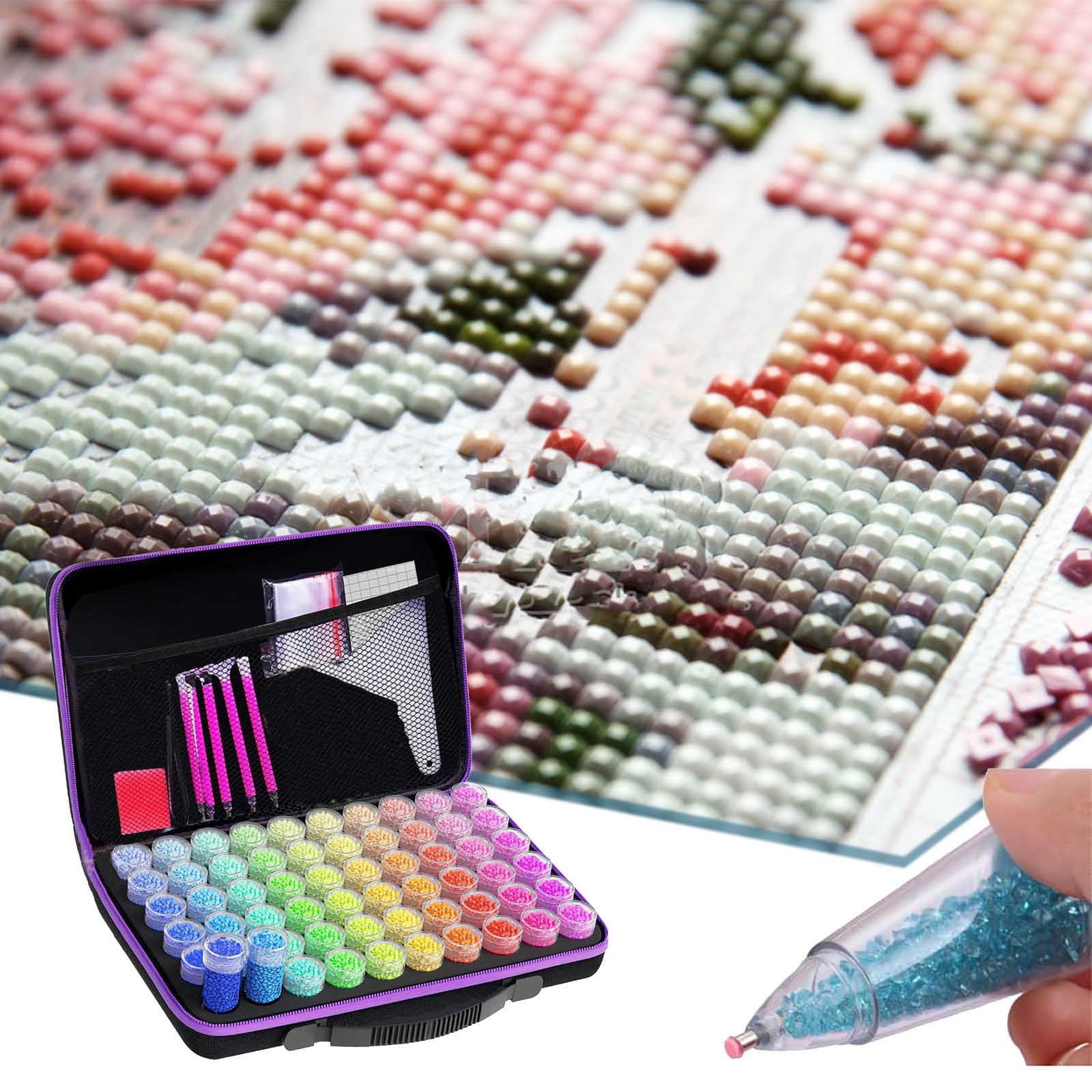 Diamond Paint Storage Containers Art Kits for Adults,60 Slots Diamond Paint Accessories Kits Diamond Art Accessories and Tools for Crafts Jewelry Rhinestones Bead Organizer