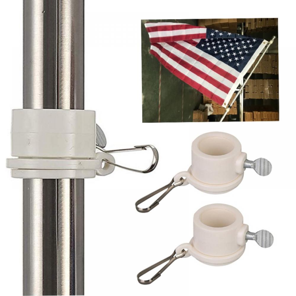 Plastic Flagpole Mounting Rings Set With Fixed Hook 2pcs