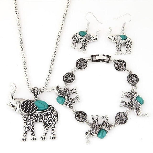 Conjunto Antigua Con De Imitación Y De Imitación. Verde Sunnimix Conjuntos de joyas
