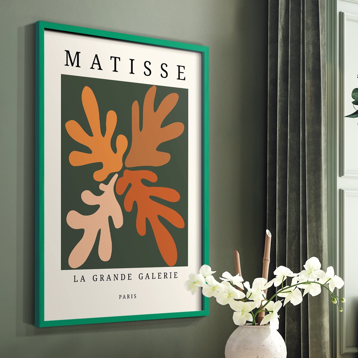 Matisse CCCLXXXV in Green Solid Wood 11 x 14 Framed Print
