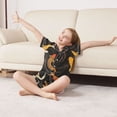 thumbnail image 3 of FORMRS Kids Short Sleeve Top and Pants Pajama Set Unisex Satin 2-Piece Sleepwear, Sizes 5-6Y, Black Fish Pattern, 3 of 8