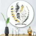 thumbnail image 2 of Designart 'Yellow Ethnic Plume Feathers On White' Bohemian & Eclectic Circle Metal Wall Art 23x23 - Disc of 23, 2 of 5