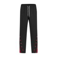 thumbnail image 2 of Puntoco Pantalones casuales de moda para hombre con botones de color sólido, cintura elástica, pierna recta, largo completo, 2 of 7