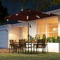 thumbnail image 2 of Outsunny Parasol de Patio Solaire avec DEL et Inclinaison, Parasol de Table, Rouge Vin, 2 of 10
