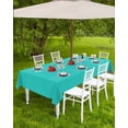 thumbnail image 4 of Lsrtoss Outdoor Tablecloth with Umbrella Hole & Zipper, Turquoise Rectangle Tablecloth 54x80 Inch, Modern Pure Turquoise Patio Table Cover Waterproof Table Cloth for Picnic/Party, 4 of 7