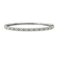 ARAIYA 10K White Gold Lab Grown Diamond Bangle Bracelet (1/6 cttw, VS Clarity, D-E Color) 7"