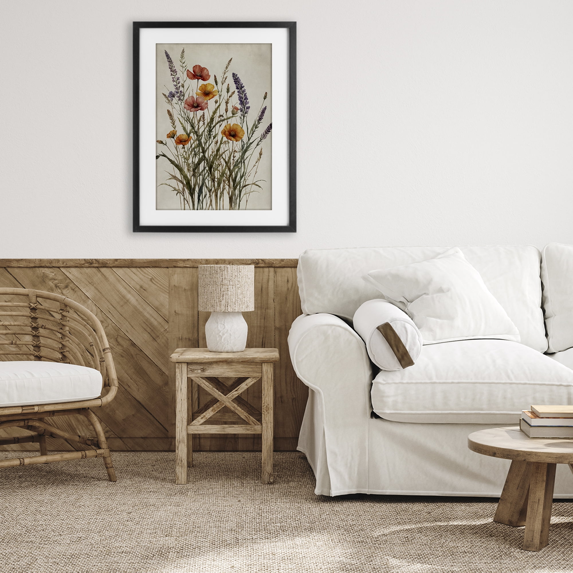 Stupell Industries Vintage Collection of Meadow Botanicals Black Framed Print Under Glass, design by Nataly White