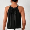 thumbnail image 2 of Felirenzacia Women’s Halter Neck Sleeveless Blouse, Summer Loose Fit Casual Tank Top, Elegant Gathered High Neck Shirt for Work and Daily Wear,Black,L, 2 of 4