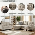 thumbnail image 6 of Pingliang Home Living Room Furniture Set,Sectional Sofa Couch with Storage Ottoman and Loveseat,3 Seater L-shaped Sofa and 2 Seater Couch for Home Apartment Studio Office, 6 of 8