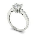 thumbnail image 2 of 1.465 ctw Solitaire with Accents Anniversary Ring for Women | Round Cut Zirconia Diamond | Hyperallergenic Solid 18K White Gold, 2 of 5