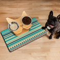 thumbnail image 3 of Boho Retro Floral Pet Feeding Mat-Abstract Art Pattern Absorbent Pet Placemat for Food and Water Bowl, with Waterproof Rubber Backing, Quick Dry Water Dispenser Mat for Dog and Cat (12"x20"), 3 of 6
