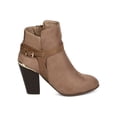 thumbnail image 2 of Nature Breeze Goldrush-01 Women Faux Suede Harness Buckle Chunky Heel Bootie, 2 of 5