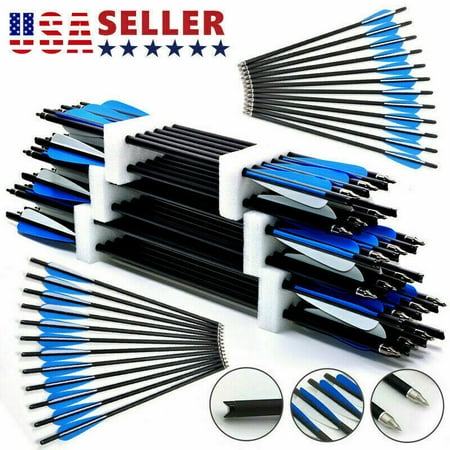 24Pack 20 inch Crossbow Bolts Carbon Crossbow for Outdoor Practice