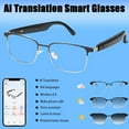 thumbnail image 5 of AI Smart Glasses with Real-time 164-Language Translation, GPT Chat System, Photochromic Lenses, Built-in Mic & Speaker for Music and Hands-free Calls, 5 of 16