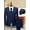 blank-1, variant on Men's 4-Piece Dark Blue Suit Set, Jacket, Vest, Pants, Multiple Ties, for Wedding, Business, Party, Banquet, Interview, Formal Events, Graduatio