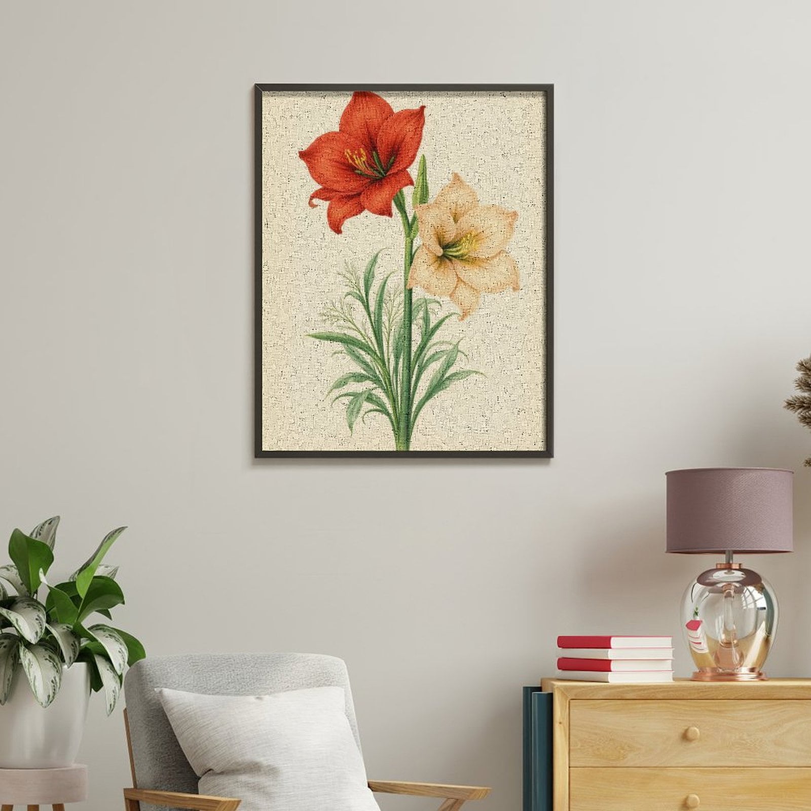 Paint By Numbers Kit for Adults Beginner - DIY Vibrant Botanical Art Floral Duo Canvas Painting Kits for Adults, Frameless Paint By Number for Adults for Home Wall Decor 16x20 Inch