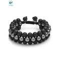 thumbnail image 3 of Deago 3 Pack Tiger Eye Stone Chakra Bracelet for Men Women - Natural Energy Gemstone Essential Oil Lava Rock Black Onyx Tiger Eye Beads Bracelet Adjustable, 3 of 8