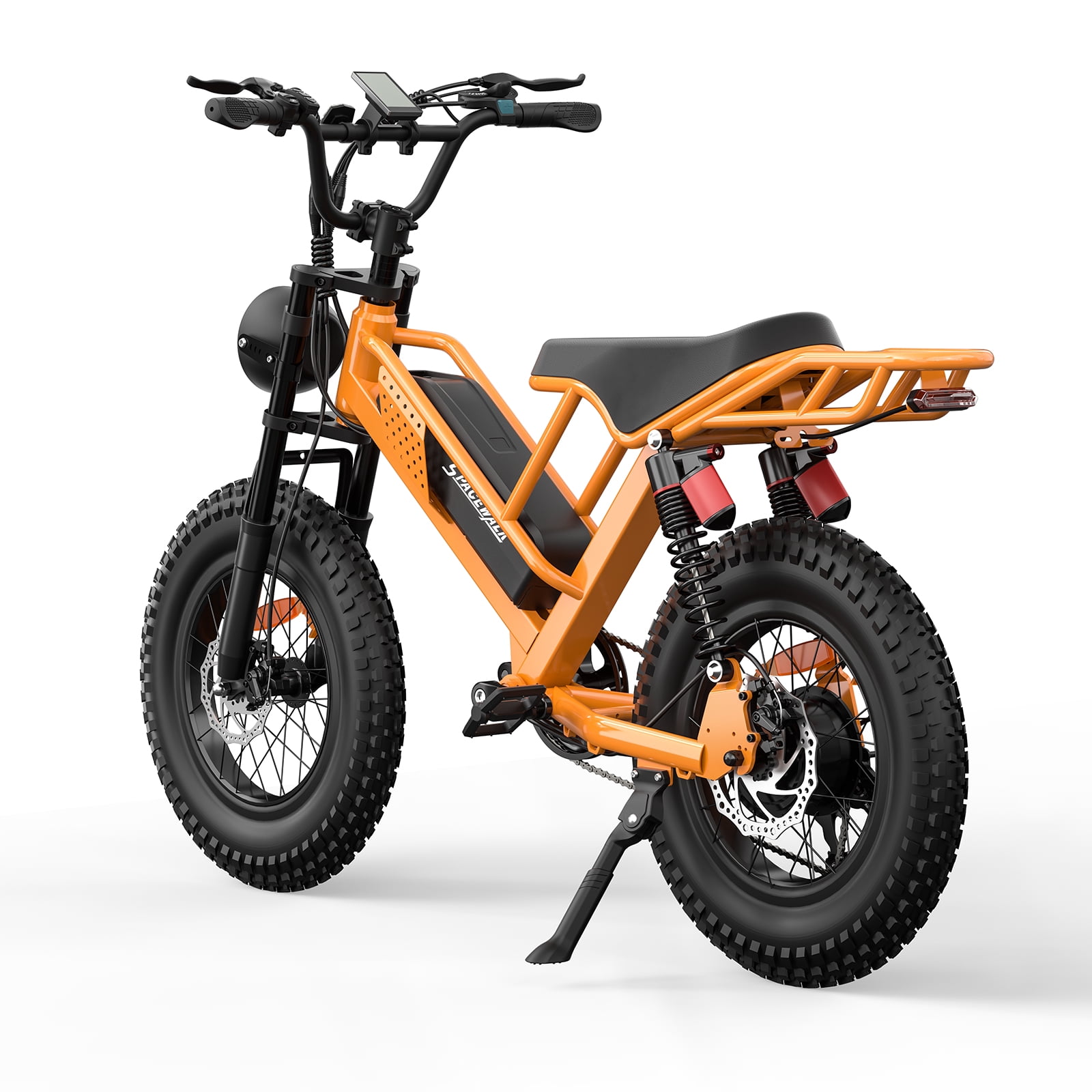 SPACEWALK Electric Bike for Adults, 750W Motor, 20"x4" Fat Tires, 25mph Top Speed, 48V 15Ah Removable Battery, Dual Front & Rear Suspension for Smooth Riding