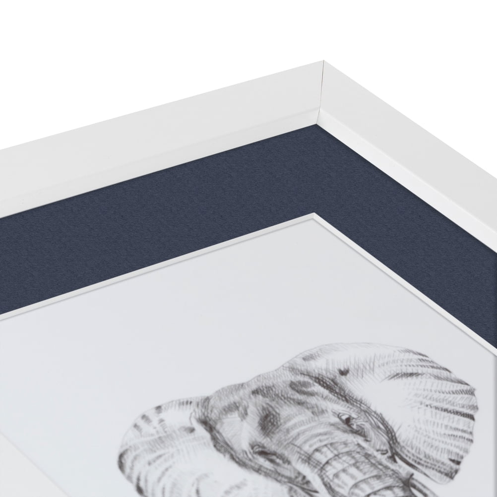 ArtToFrames 22x28" Matted Picture Frame with 18x24" Single Mat Photo Opening Framed in 1.25" Satin White Frame and 2" Blue Jay Mat (FWM-3966-22x28)