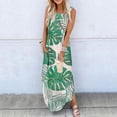 thumbnail image 1 of SMihono Robe Maxi Bohème d'Été pour Femmes Grande Taille Robe Longue Imprimée Sans Manches Col Rond Robe de Plage Robe d'Été, 1 of 5