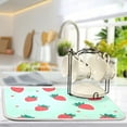 thumbnail image 5 of Yayeee Dish Drying Mat for Kitchen Counter 16"x18" Microfiber Absorbent Pad, Green Strawberry, 5 of 7