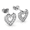 White Gold, variant on Cate & Chloe Ainsley 18k White Gold Plated Heart Stud Earrings with Swarovski Crystals for Women
