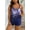 Blue, variant on Honeeladyy Plus Size Two Piece Swimsuits for Women Tankini Bathing Suits Flowy Swim Dress with Shorts Blue XL