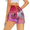 thumbnail image 3 of Vsdgher Pig Print Women's Running Double Layer Shorts High Waisted with Pockets Elastic Yoga Workout Athletic Gym Sports, 3 of 8
