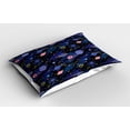 thumbnail image 2 of Ambesonne Galaxy Pillow Sham 2 Pack, Outer Space Planets Cosmic, 26"x20", Dark Blue Pink, 2 of 3