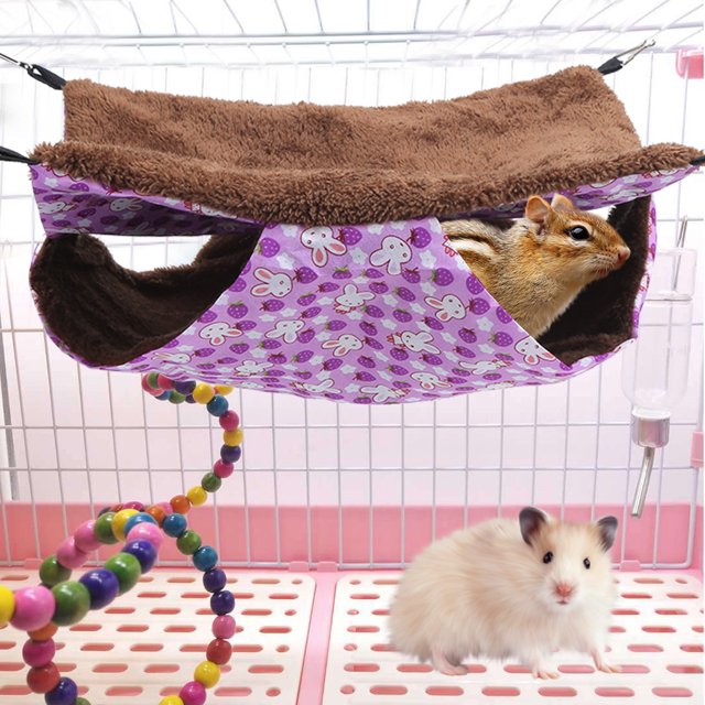 Pet Hammock, Warm Comfortable Durable Pet Hanging House, Double Layer Interlayer Small Pets For Squirrel L