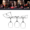thumbnail image 2 of Peahefy Support Suspendu pour Verres à Pied, Support pour Verres à Vin à Double Rangée, Support Suspendu pour Verres à Pied en Acier Inoxydable à Double Rangée sous Armoire, 2 of 9