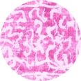 thumbnail image 1 of Ahgly Company Indoor Round Abstract Pink Modern Area Rugs, 7' Round, 1 of 4