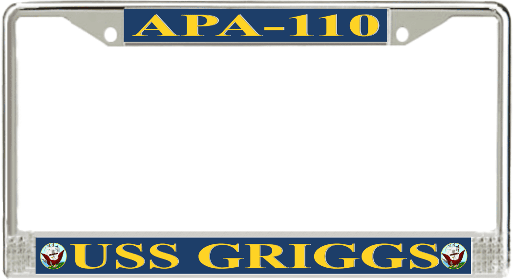 USS Griggs APA-110 License Plate Frame