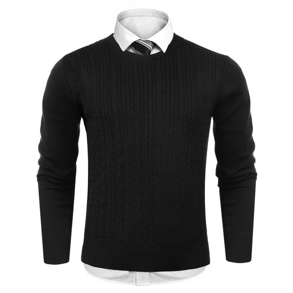 Purcoar Men's Crewneck Sweater Soft Casual Pullover for Men