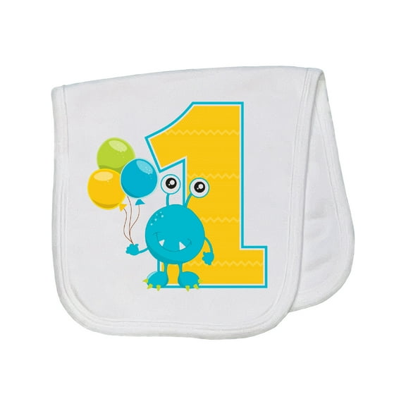 Inktastic First Birthday Monster Baby Burp Cloth