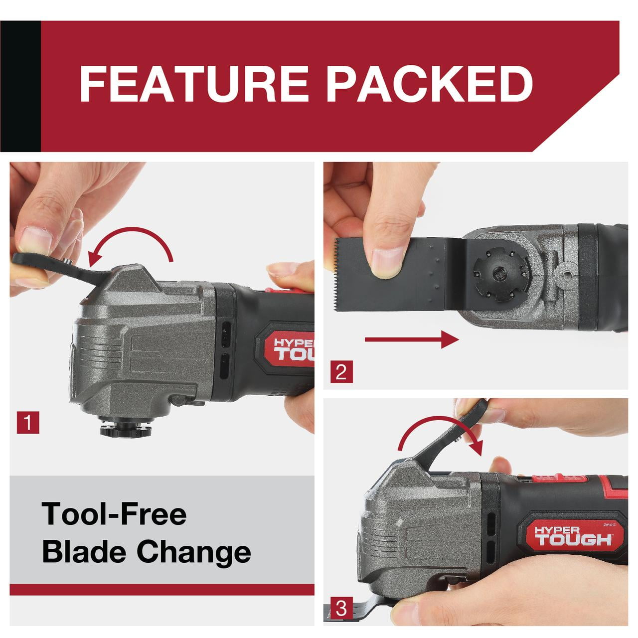 Hyper Tough 20V Max Lithium-Ion Oscillating Power Tool with 2.0 Amp Hour Battery & Charger, New Condition
