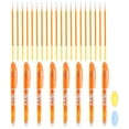 thumbnail image 1 of Paquete de 8 bolígrafos de gel borrables con 20 recargas y 2 borradores, bolígrafos borrables por calor de 0.5 mm para tela, marcadores de tela para coser, acolchar, planificar y escribir, 1 of 6