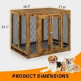 thumbnail image 3 of Hassch Dog Crate Furniture with Tray, 38.5 inch Dog Kennel with Doors, Heavy Duty Dog Cage End Table for Living Room, Bedroom, Rustic Brown, 3 of 9