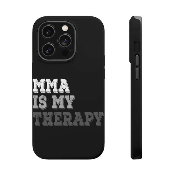 DistinctInk Tough Case for Apple iPhone 15 PRO (6.1" Screen), Compatible with MagSafe Charging - MMA Is My Therapy