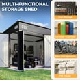thumbnail image 4 of Aoxun 9.5'x7.5' Shed Outdoor Storage Shed with Triple Lockable Door Metal Storage Cabinet with Slopping Roof, 4 of 7