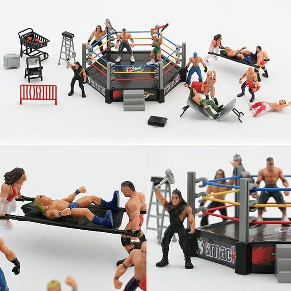 Cheers 1 Set Wrestling Playset Realistic DIY Mini Wrestling Action Figure Play Set for Kids