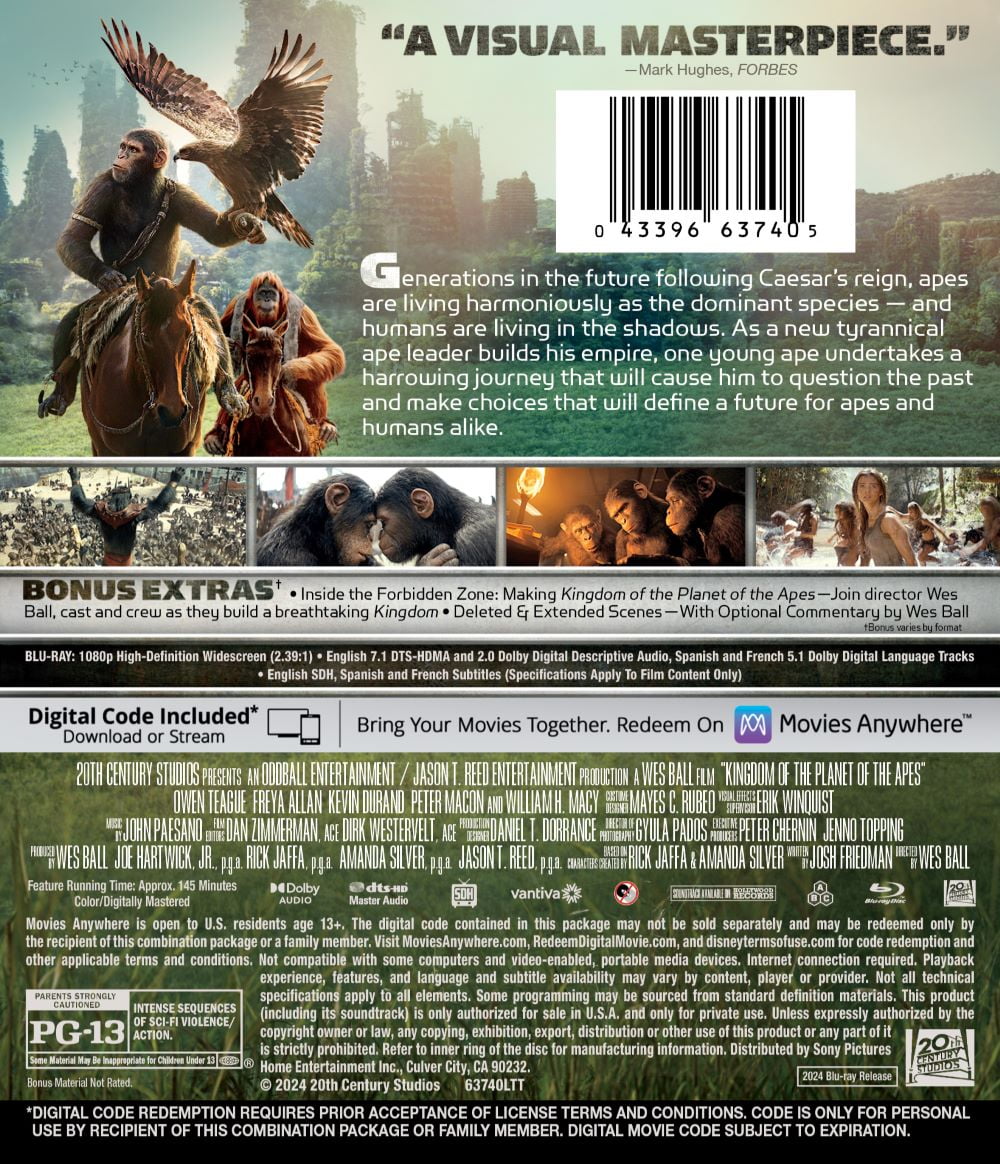 Kingdom Of The Planet Of The Apes (Blu-ray + Digital Copy