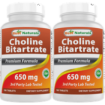 2 Pack Best Naturals Choline 650 mg 180 Tablets